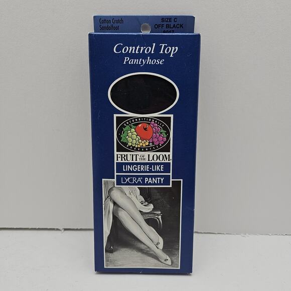 Vtg NOS Fruit of The Loom Control Top Pantyhose Lingerie Like Lycra Panty Sz C - Picture 1 of 4